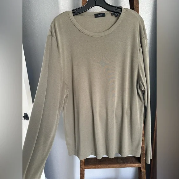 Theory men’s sage green long sleeve shirt, size XL - Picture 3 of 9